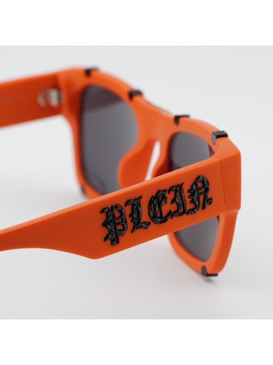 Philipp Plein SPP042W V47F Sunglasses Orange Square Frame, Grey Lenses main image 8